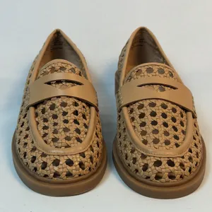 On‎ 34th Size-6M Women's Blaiya Tan Loafers Flats Shoes Woven thumbnail 4