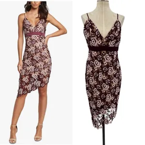 Bardot Dalia Lace Midi Dress Crochet Asymmetric Hem Purple Size US 8‎ thumbnail 2