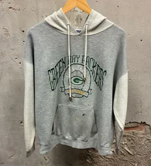 Lee Sport Vintage 90s Green Bay Packers Embroidered Gray Hoodie Sweatshirt Y2K thumbnail 1