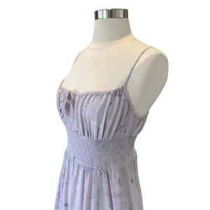 Aritzia Wilfred Genoa Midi Dress In Lilac Floral With Slit Leg thumbnail 4