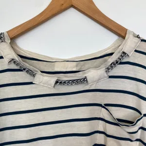 Madewell Navy & White Striped Sail Away Striped Chain Neckline Tee Womens S thumbnail 3