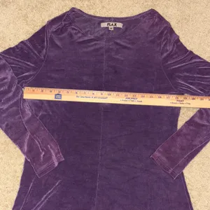 Flax ribbed Purple midi Dress, Long Sleeve, Relaxed Fit, Casual Everyday, Size M thumbnail 5