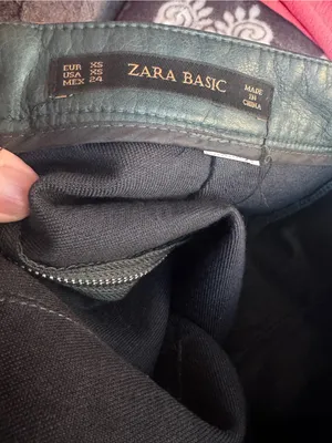 Zara Black Faux Leather A-Line Mini Skirt thumbnail 4