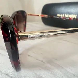 BALMAIN 56mm Modified Cat Eye Sunglasses, Polarized, Designer, Red Tortoise, NWT thumbnail 15