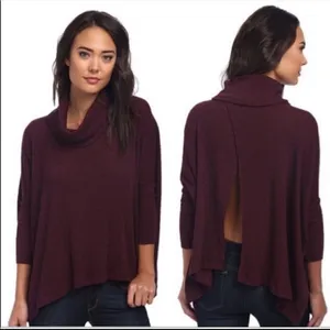 ✨ Free People Beach World Traveler Cowl Neck Open Back Pullover Sweater✨ thumbnail 2