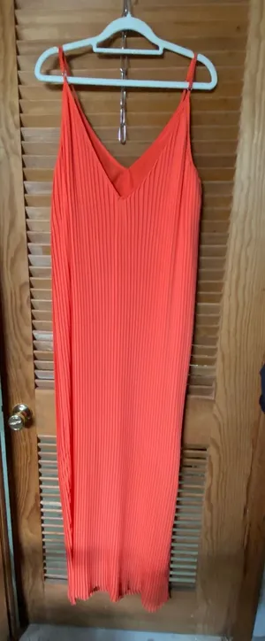 BCBGeneration Hot Coral Sleeveless V-Neck Dress NWT Women's Size L thumbnail 1