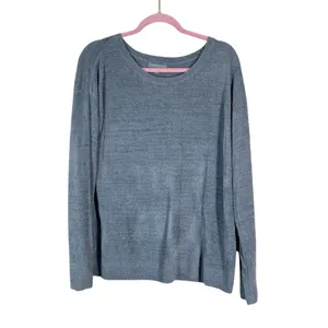 Barefoot Dreams Blue Cozycore Sweater Womens L Casual Casual Soft Plush Classic thumbnail 2