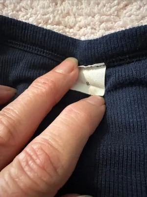 Lulu lemon light weight sweater long sleeve in Navy Blue rounded hem thumbnail 2