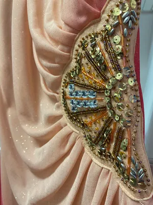 Macy's Orange and Pink Sheer Sequin Hi-Lo Dress thumbnail 5