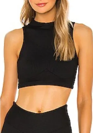 Revolve Year Of Ours Ribbed Mock Neck Bra Black thumbnail 1