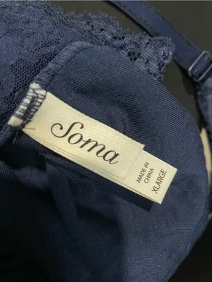 Soma Navy Lace Bralette Tank with Scalloped Hem thumbnail 3