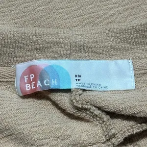 Free People FP Beach Women’s Size XS Tan Nude Tie Front Open Back Shirt Top thumbnail 6