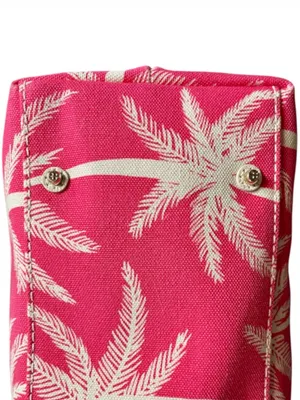 Kate Spade Vintage Hot Pink Monkey Palm Tote Bag w Oval Handles Noel Dot Stamped thumbnail 9