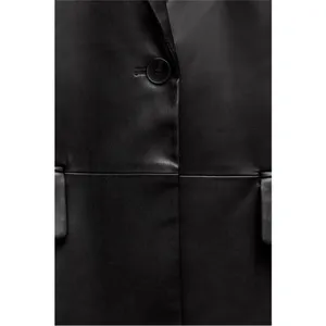 Zara faux leather menswear style blazer BLOGGERS FAVORITE!! thumbnail 8
