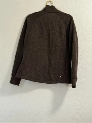 Marmot wool blend sweater jacket sz L warm cozy winter brown thumbnail 3