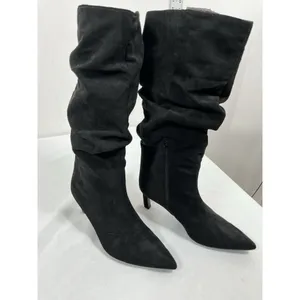 Womans NWT Time & Tru Slouched Knee High Stiletto Boots 8.5 W Black thumbnail 2