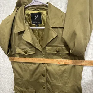 Rachel Zoe Safari Field Jacket S Tan Olive Military Utility Utilitycore Jacket thumbnail 9