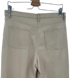 Aritzia Wilfred The Melina Pants Vegan Leather‎ Cropped Beige Size 10 thumbnail 4