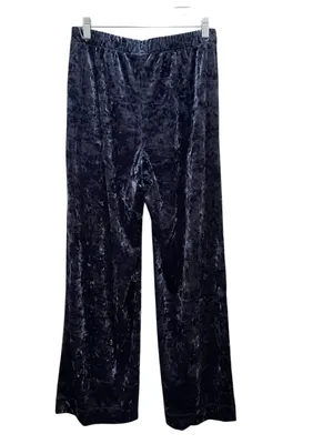 A New Day Crushed Velvet Wide Leg Pants Navy Blue Women’s Size Small Pull On NWT thumbnail 9