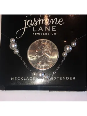 Jasmine Lane Silver Tone Dainty Boho Faux Pearl Necklace thumbnail 4