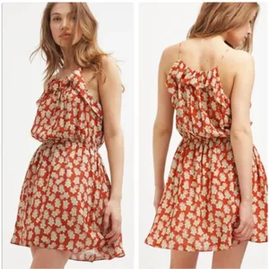Scotch & Soda Women's Paradise Cove Rust Floral Mini Dress‎ Size 3 (Large) thumbnail 2