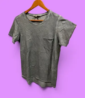 Cute oversized Y2K washed gray pocket t-shirt long streetwear normcore thumbnail 1