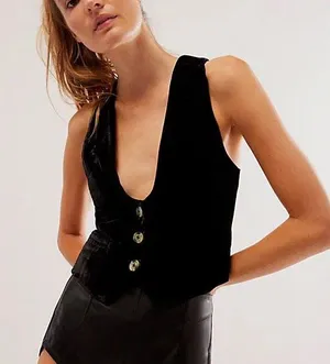 NWT Free People We The Free Velvet Libby Vest thumbnail 1