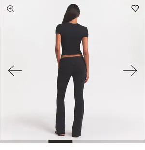 SKIMS Black Cotton Jersey Foldover Pant thumbnail 8