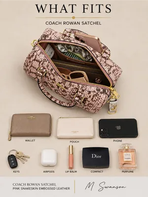 NEW Coach Rowan Pink Snakeskin Embossed Leather Satchel NWT thumbnail 11