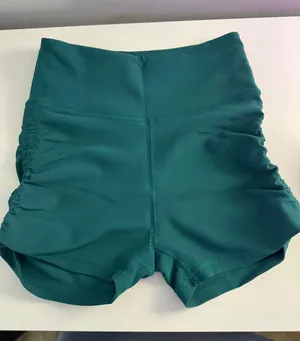 Teal Shorts With Ruching Size XS thumbnail 1