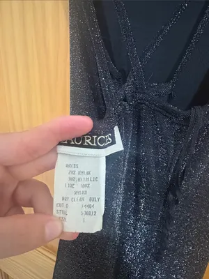 Maurices Vintage Y2k 90s Size 12 Black Glitter Open-Back Formal Prom Dress thumbnail 6