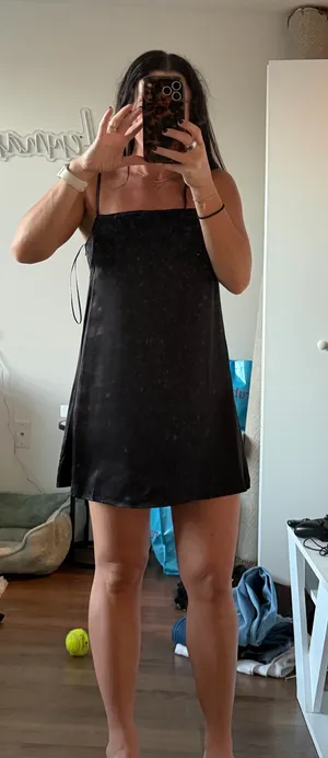 Black Silk Mini Dress thumbnail 1
