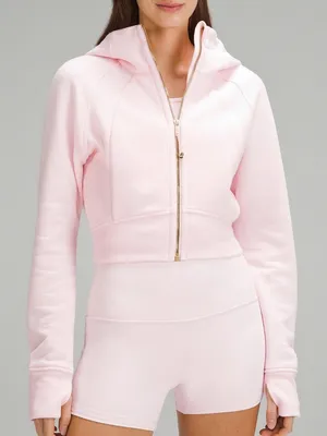 Lululemon pink cropped scuba gold zipper size xs/s thumbnail 1