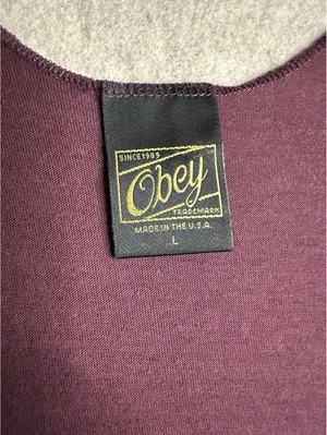 OBEY Giant Graphic Sugar Skull Tank Top Women’s Large Maroon Racerback USA thumbnail 2