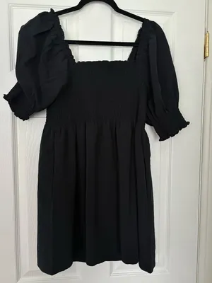 NWT Hill House Home Elizabeth Nap Dress Black Wrinkle Resistant Mini L thumbnail 6
