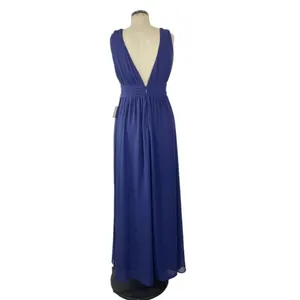 NWT Womens Size Small Lulu's Powder Blue Deep V-Neck Formal Maxi Dress thumbnail 6
