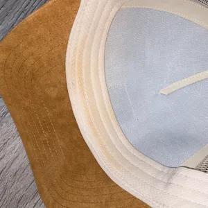 Billabong White Mesh Trucker Hat with Tan Suede Brim Patch thumbnail 4