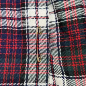 Haberdasher Tartan Plaid Wrap Skirt Sz XS Red Blue Dark Academia Preppy Kilt Pin thumbnail 3