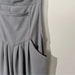 Halara Women’s Overalls Medium Gray Waffle Knit Casual Minimalist Comfy Capsule thumbnail 4