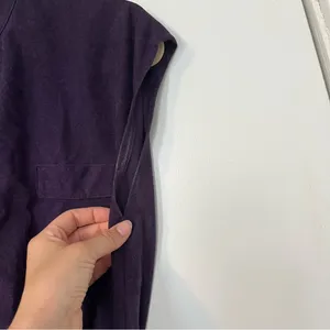 Vintage Purple Midi Dress stretch waist button front sleeveless thumbnail 7