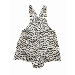We Wore What Romper Sz Minimum Linen Blend Short Overalls Animal Print #HHH4-1 thumbnail 5