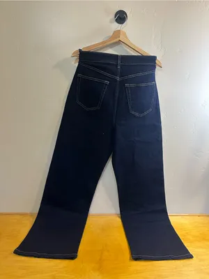 High-Rise Wide Leg Jeans in Dark Indigo Size 29 NWOT thumbnail 6