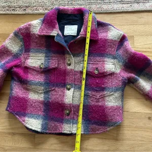 Aritzia the Ganna Wilfred free Pink Wool Plaid Cropped Jacket boxy small thumbnail 9