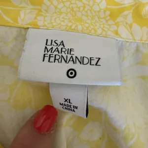 Lisa Marie‎ Fernandez XL Target Yellow Floral Tiered Trapeze Babydoll Swing thumbnail 7