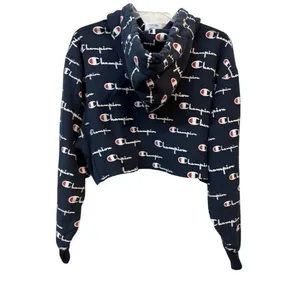 Champion Womens Cropped Hoodie Sweatshirt‎ Size L thumbnail 2