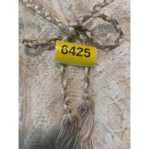 Venus Cream Lace Romper V-Neck Keyhole Back Tassel Tie Boho Size 1X thumbnail 6
