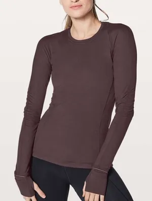 Lululemon Runderful Long Sleeve Black Cherry thumbnail 1