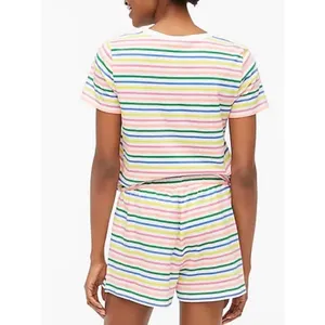 J.Crew Rainbow Stripe Cotton Pajama Short Set Sz.XS thumbnail 2