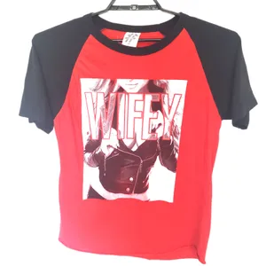 Take That Wifey Graphic Raglan Womens Tshirt Sz M Y2K Grunge Concert Street Red thumbnail 2