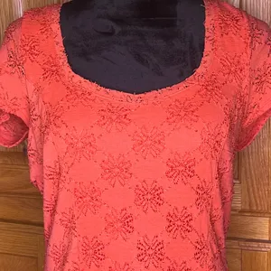 Free People Daisy Lace Godet‎ Fit & Flare Mini Dress Orange Persimmon Size Large thumbnail 7